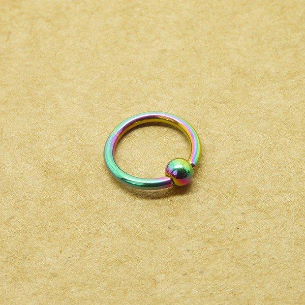 Кольцо для пирсинга Радуга 1.2мм (6-12мм) (10мм (шар 3 мм)) - фото 1 - id-p58757674