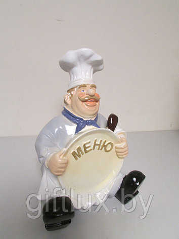 Сувенир-копилка Шеф-повар с меню, гипс, 19*26 см, фото 2