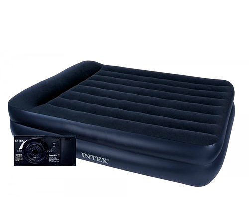 Надувная кровать Intex 152х203х42см, встроенный насос 220V, Pillow Rest Raised Bed, арт. 64124 - фото 4 - id-p63439491