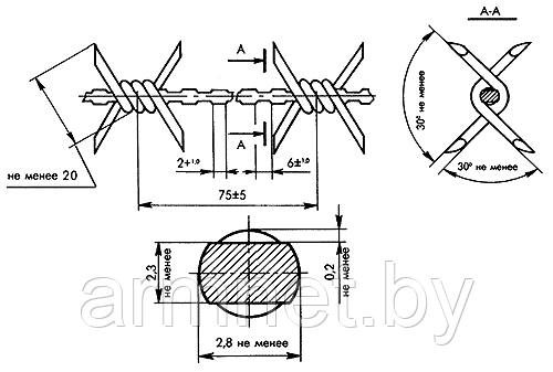 Проволока колючая ГОСТ 285-69 d. 2,8мм в бухтах по 37 кг (370мп) - фото 2 - id-p2635937