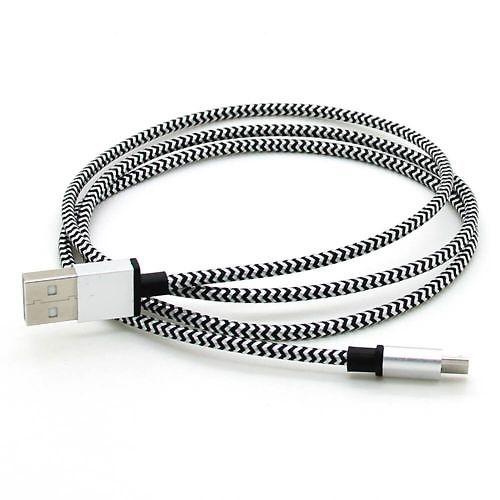 Кабель MicroUSB - USB SmartBuy 1.2m хлопок+металл, серебристый - фото 1 - id-p63447295