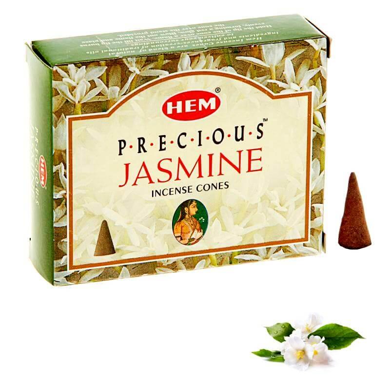 Благовония конусы Драгоценный Жасмин HEM Precious Jasmine, 10шт антистресс - фото 1 - id-p63455311