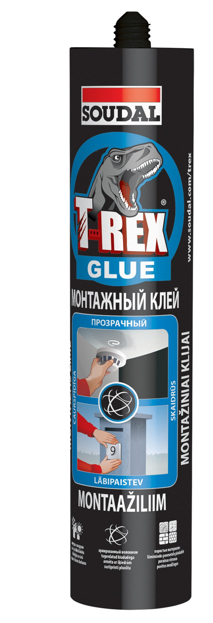 Прозрачный монтажный клей Soudal T-REX (жидкие гвозди) 310 г - фото 1 - id-p63471142