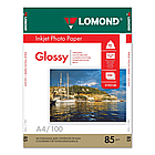 Фотобумага LOMOND глянцевая для струйной фотопечати А4, 100л, 85г/м