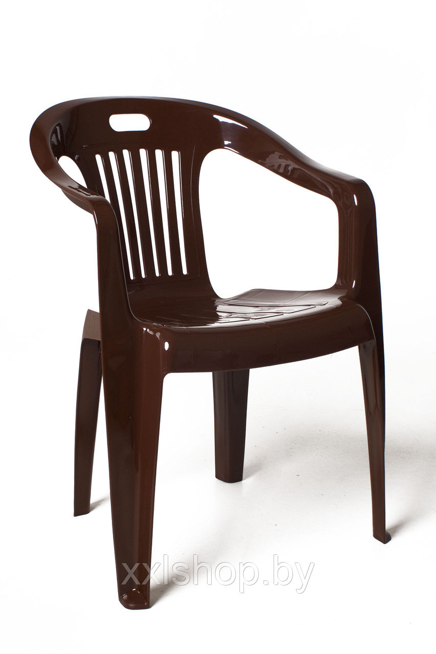 Пластиковый стул-кресло Комфорт-1 шоколад