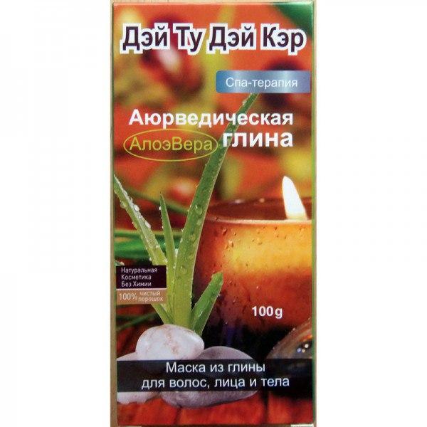 Аюрведическая глина Алоэ вера для волос, лица и тела Day2Day, 100 гр