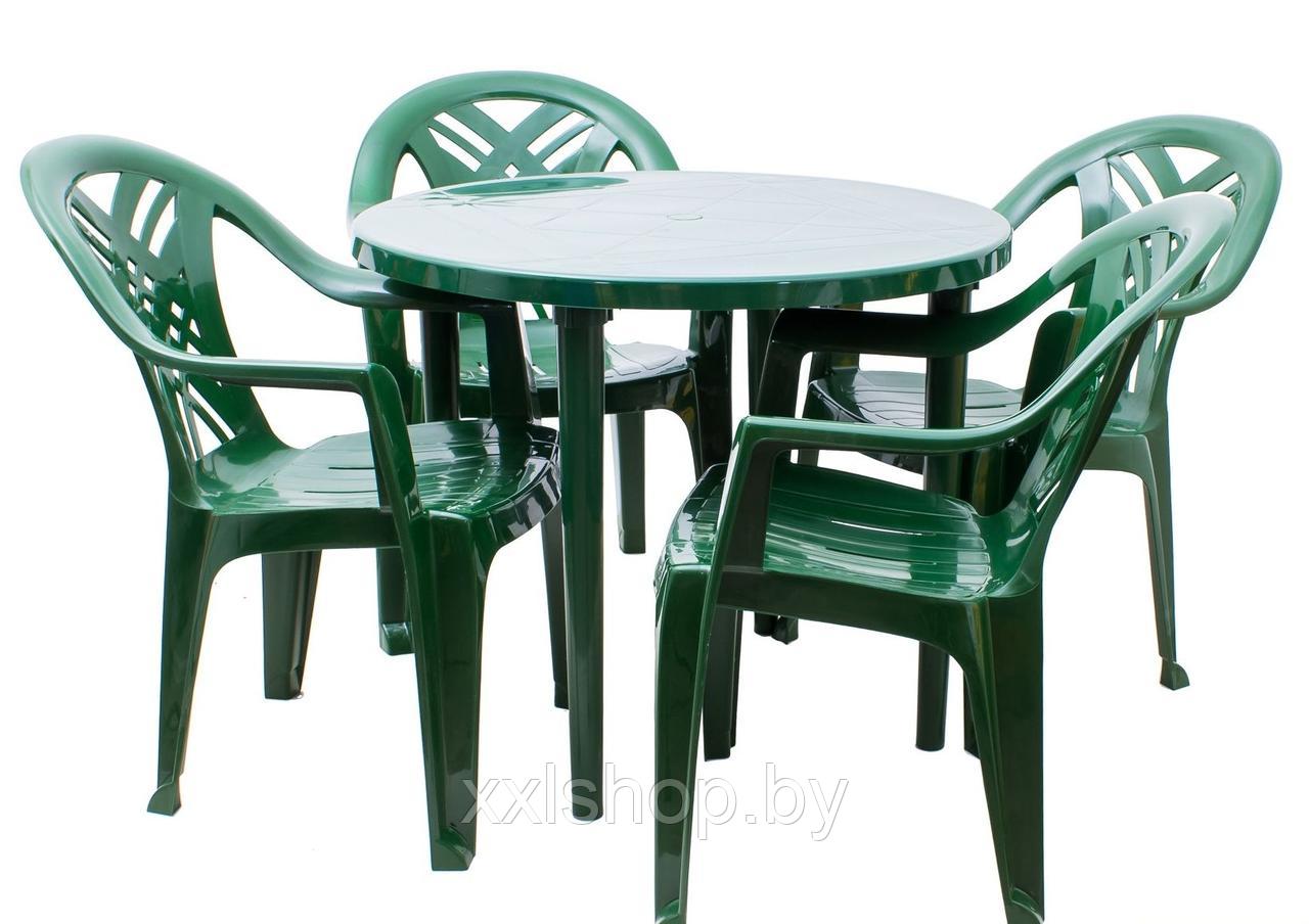 Набор садовой мебели из пластика Комфорт-5 темно зеленый