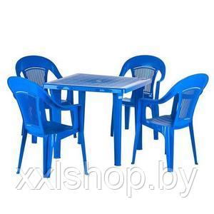 Набор садовой мебели из пластика Комфорт-5 синий, фото 2