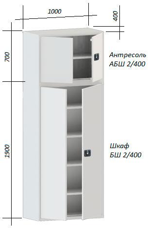 Шкаф металлический АБШ-2/400 (антресоль) - фото 3 - id-p63959121