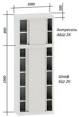 Шкаф металлический АБШ-2К (антресоль) - фото 3 - id-p63990532