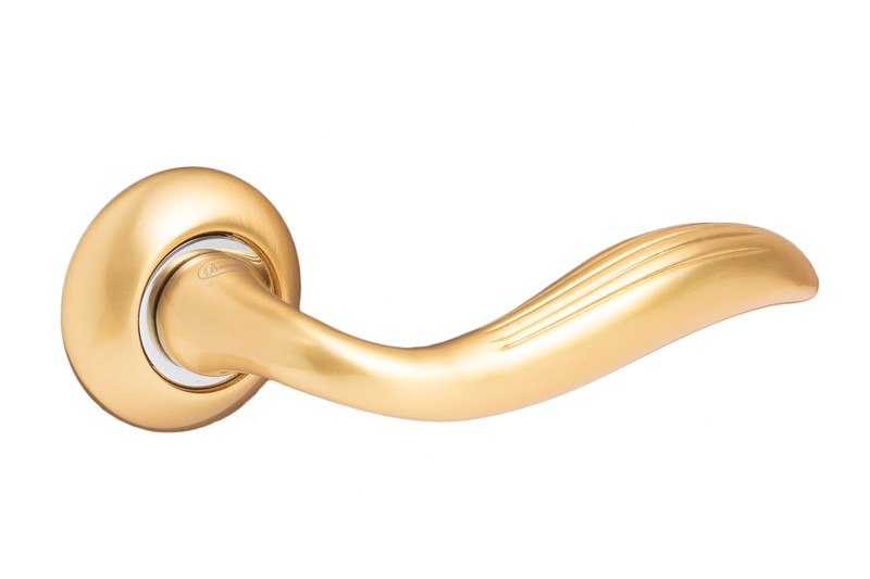 Ручки дверные B-Rafaella SG/CP матовое золото/хром, арт.010161510 BAROM (ЛОКСТАЙЛ)