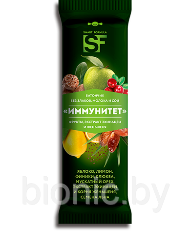 Батончик Smart Formula "Иммунитет" фрукты, экстракт эхинацеи и женьшеня, 40г 1/18, фото 2