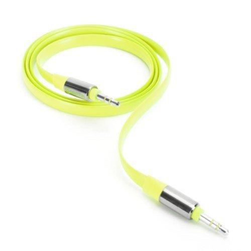 AUX кабель 3,5 на 3,5 мм MRM, 3pin, 1 м силиконовый фосфорный желтый - фото 1 - id-p64123952
