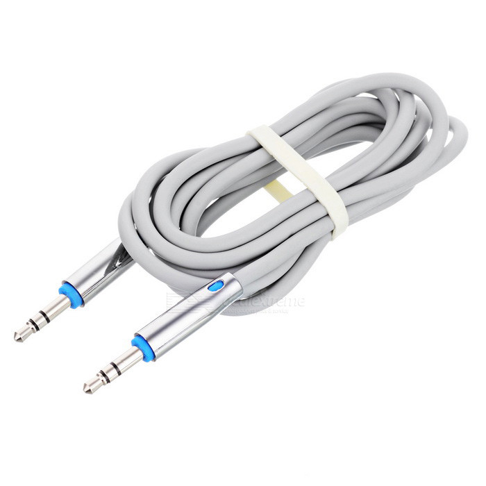 AUX кабель 3,5 на 3,5 мм MRM, 4pin, 1 м серый - фото 1 - id-p64133159