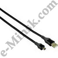 Кабель USB2.0 Hama A-miniB (m-m) 3m позолоченные контакты двойное экранирование черный (H-53735), КНР - фото 1 - id-p5607827