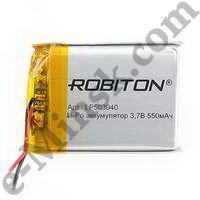 Аккумулятор литий-полимерный Li-Po (Li-Ion Pol) ROBITON LP503040 3.7В 550mAh PK1 (5х30x40мм), КНР
