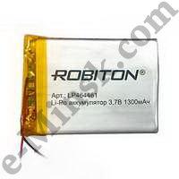 Аккумулятор литий-полимерный Li-Po (Li-Ion Pol) ROBITON LP464461 3.7В 1300mAh PK1 (5х44x61мм), КНР - фото 1 - id-p63386887