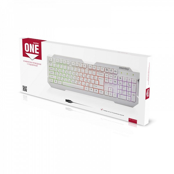 Проводная клавиатура с подсветкой Smartbuy ONE 332 White - фото 3 - id-p64148200