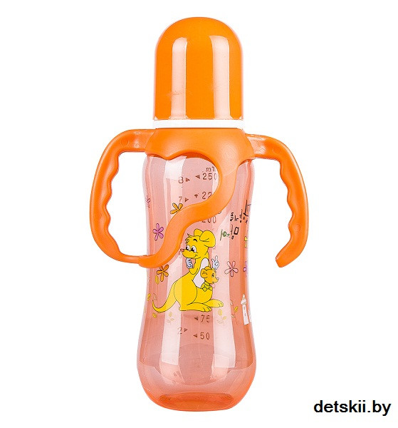 Бутылочка Бусинка цветная пластик с ручками 250 мл арт. 1110 - фото 3 - id-p64148475