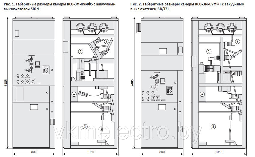 Камеры сборные одностороннего обслуживания КСО-ЭМ-09МФ - фото 2 - id-p64295489