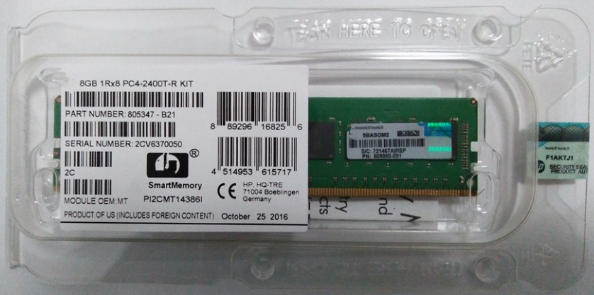 805347-B21 819410-001 серверная память HP 8GB PC4-2400T-R - фото 2 - id-p64297819