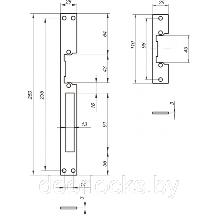 Электрозащелка LOB NDF 54 B для калиток и СКУД - фото 4 - id-p64318982