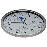 Большие настенные часы синего цвета с барометром и гигрометром для нанесения логотипа, фото 4
