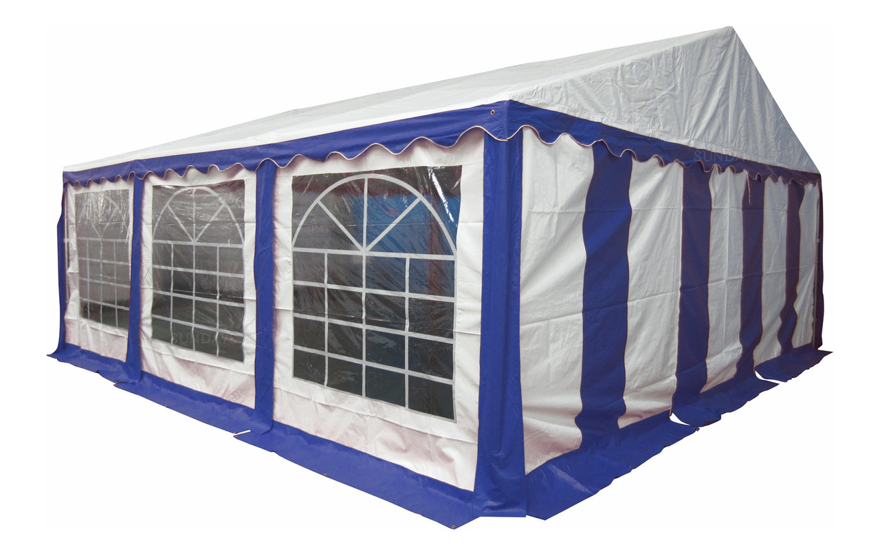 Тент-шатер ПВХ 6x6м белый с синим Sundays 66201 - фото 1 - id-p64320553