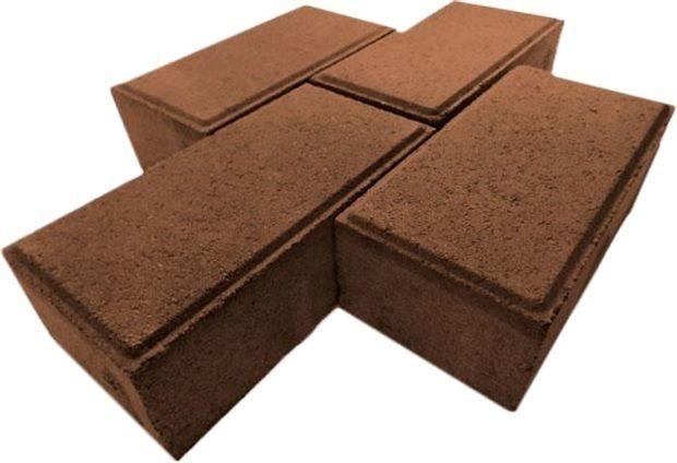 Тротуарная плитка Кирпичик 200х100х60 коричневый
