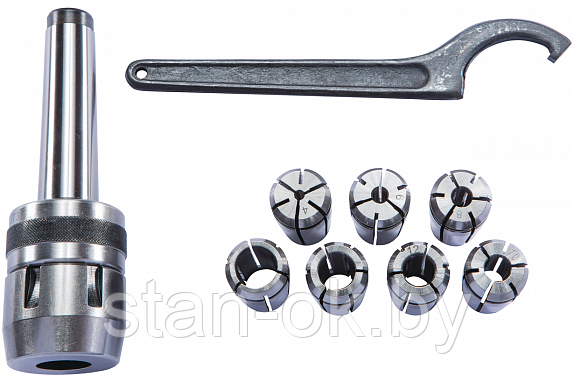 ЦАНГОВЫЙ ПАТРОН МК-3/ER40 С НАБОРОМ ИЗ 7 ЦАНГ: Ø4,6,8,10,12,14,16 ММ