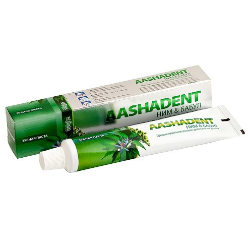 Зубная паста Aashadent Ним-Бабул, 100мл (Aasha Herbals) - фото 1 - id-p64359344