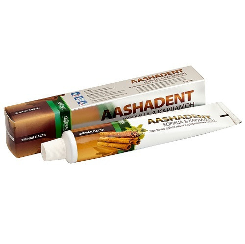 Зубная паста Aashadent Корица-Кардамон, 100мл (Aasha Herbals) - фото 1 - id-p64359345