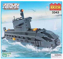 Конструктор COGO 3343 ARMY Action "Подводная лодка" 520 деталей