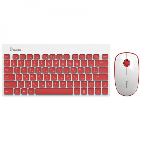 Беспроводной набор клавиатура + оптическая мышь Smartbuy 220349AG бело-красный - фото 1 - id-p64377818