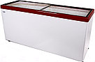 Морозильный ларь с прямым стеклом СНЕЖ МЛП 700 на 7 корзин 589 литров красный, фото 2
