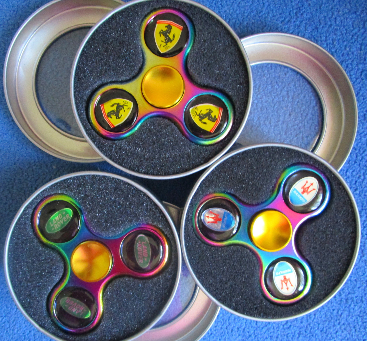 "марки машин" Металлический спиннер FIDGET SPINNER в футляре - фото 2 - id-p64283323