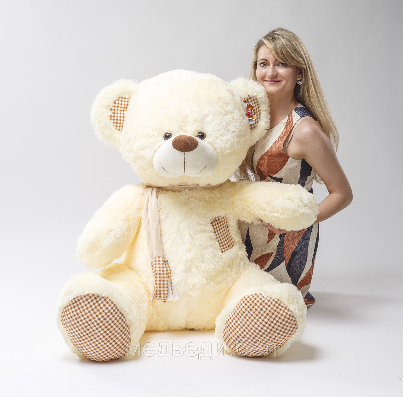 Мягкая игрушка Sweet 160 см кремовый плюшевый мишка, большой медведь - фото 1 - id-p64521865