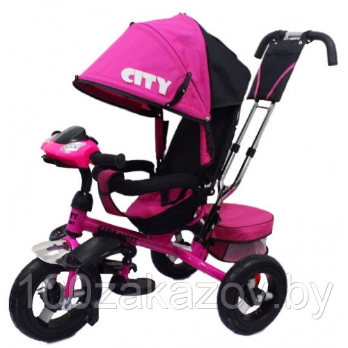 Детский велосипед трехколесный Trike City Sport с ручкой управляшкой