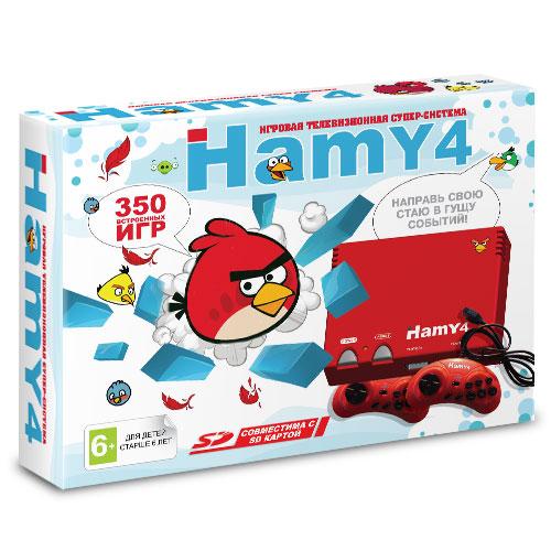 Игровая приставка SEGA-DENDY "Hamy 4" Angry Birds Red (350 встроенных игр, 8-16 bit, 2 дж.)