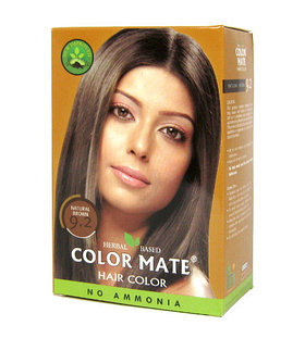 Краска для волос на основе хны Color Mate натуральный коричневый тон 9.2, 15 г