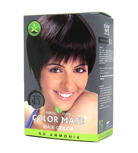 Краска для волос на основе хны Color Mate черный тон 9.1, 15 г