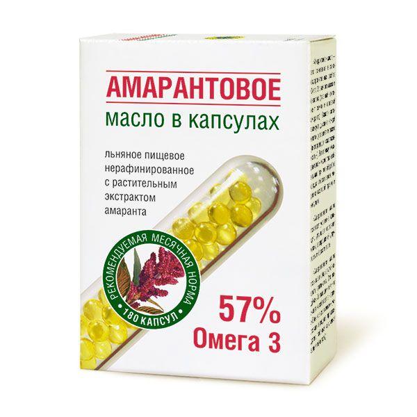 Масло амарантовое льняное пищевое нерафинированное с растительным экстрактом амаранта в капсулах, "Компас здор