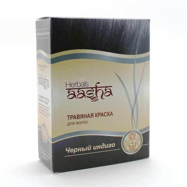 Краска на основе хны ААША (Aasha Herbals) черный индиго, 10 гр - фото 1 - id-p63899447