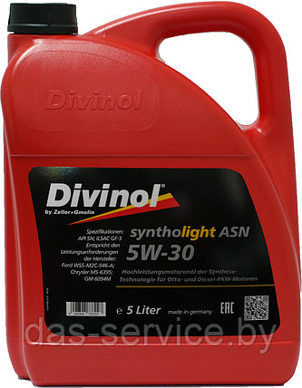 Моторное масло Divinol Syntholight ASN 5W-30 (синтетическое моторное масло 5w30) 1 л., фото 2