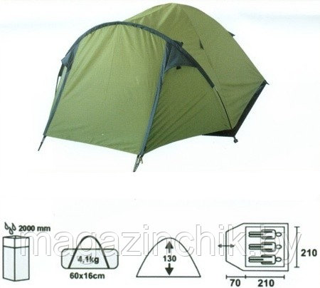 Палатка туристическая 3-х местная ANGARA 3 (Ангара 3) - фото 1 - id-p2722198