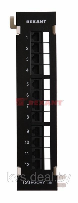 Патч-Панель 10" 12 гнёзд RJ-45 Cаt.5e 110 IDC ( монтаж на стенку) REXANT - фото 1 - id-p64651148