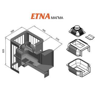Чугунная печь для бани ЭТНА Магма 14 (Камин)