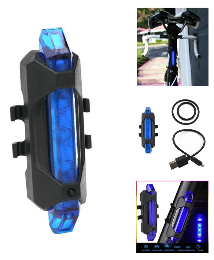 Фонарь светодиодный велосипедный аккумуляторный (синий) Rapid X - фото 1 - id-p64805756