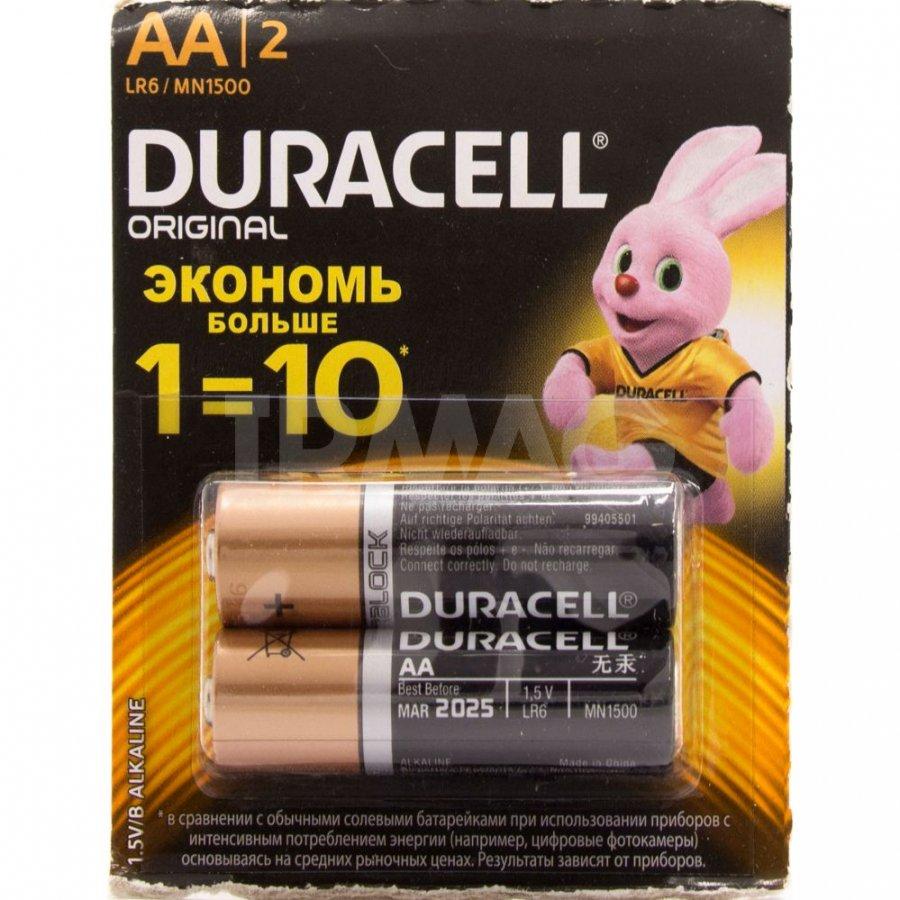 Батарейки Duracell original AA 2шт. - фото 1 - id-p64810333