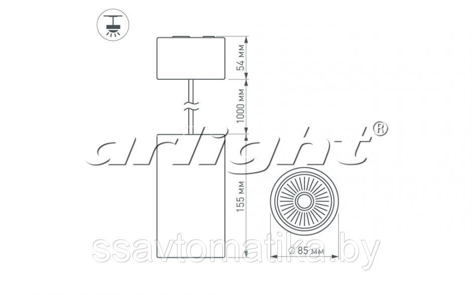 Светильник подвесной SP-POLO-R85-2-15W Warm White 40deg (Black, Gold Ring) - фото 3 - id-p64865567